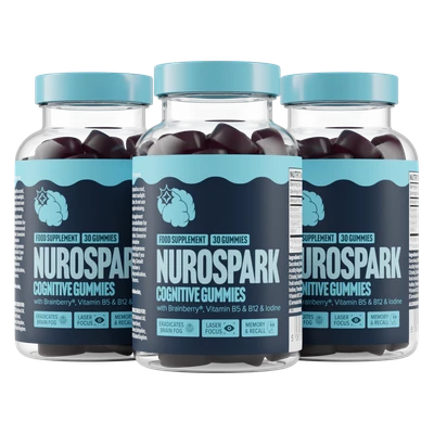 Three bottles of Nurospark Cognitive Gummies
